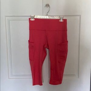 Athleta All-In Hot Pink Crop Leggings